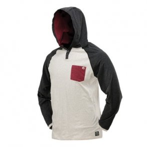 Coba Hood Shirt  Off White/Maroon