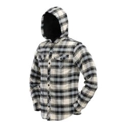 Hooded Flannel Blue/Tan