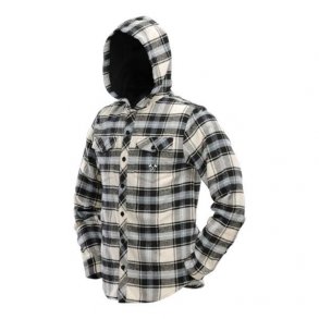 Hooded Flannel Blue/Tan