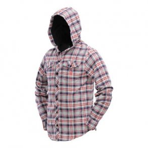 Hooded Flannel Gray/Red